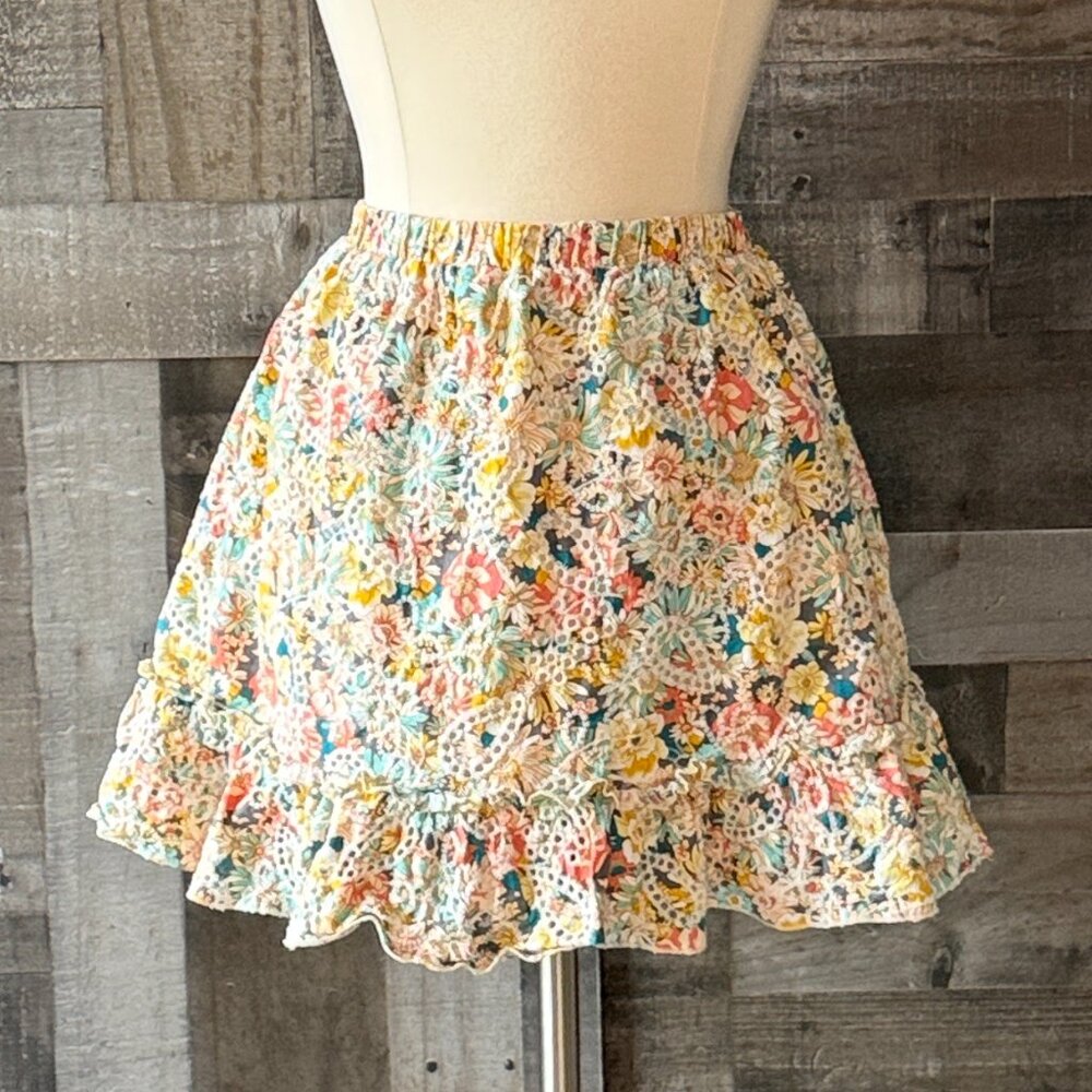Pastel floral skirt paisley embroidery large cottagecore garden party summer - Picture 10 of 10